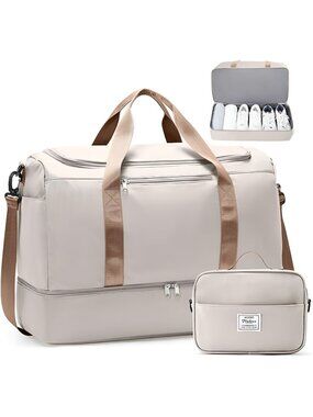 Extra Large Travel Duffle Bag with Shoe Compartment & Toiletry Bag
